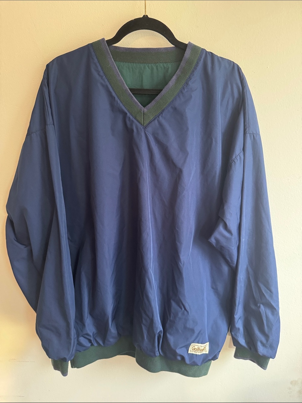 Vintage Golfsmith Windbreaker Pullover Golf Jacket Blue Green Retro